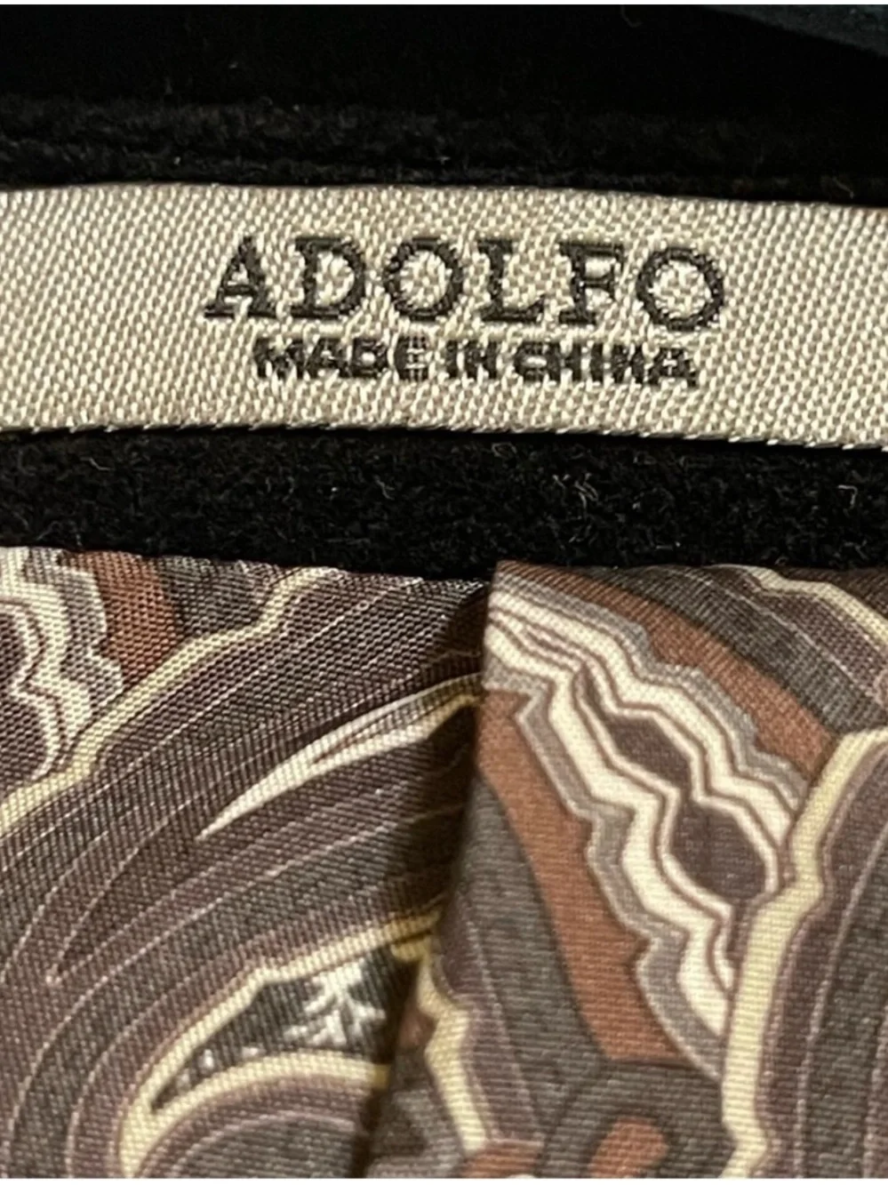 Adolfo black cotton